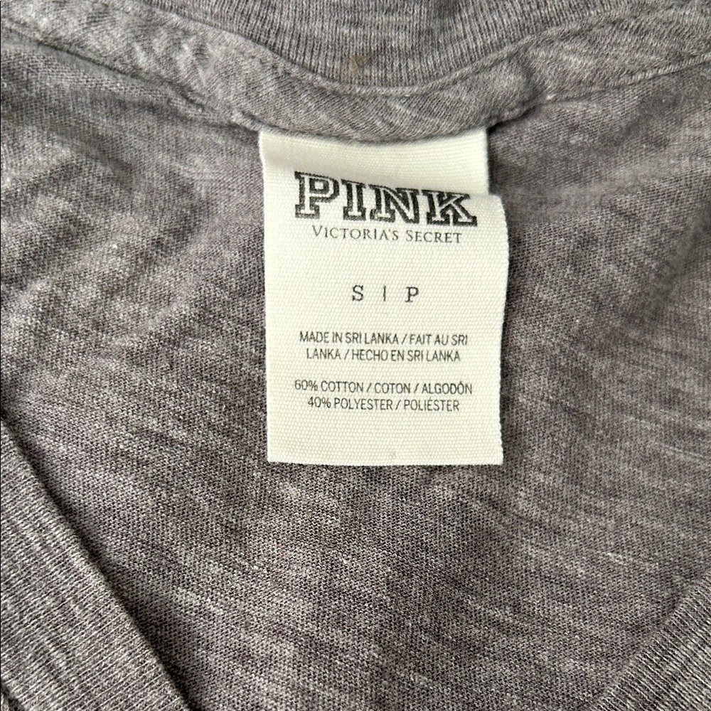 PINK Victoria's Secret Heather Gray V-Neck Tee - Picture 2 of 4
